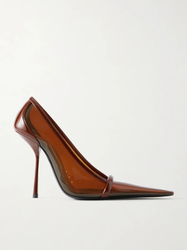 Saint Laurent Brigitte Patent Leather-trimmed Tpu Pumps