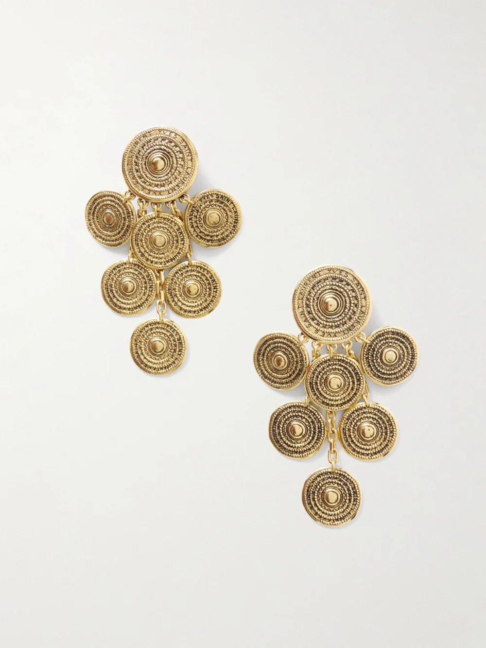 Saint Laurent Byzance Gold-tone Clip Earrings