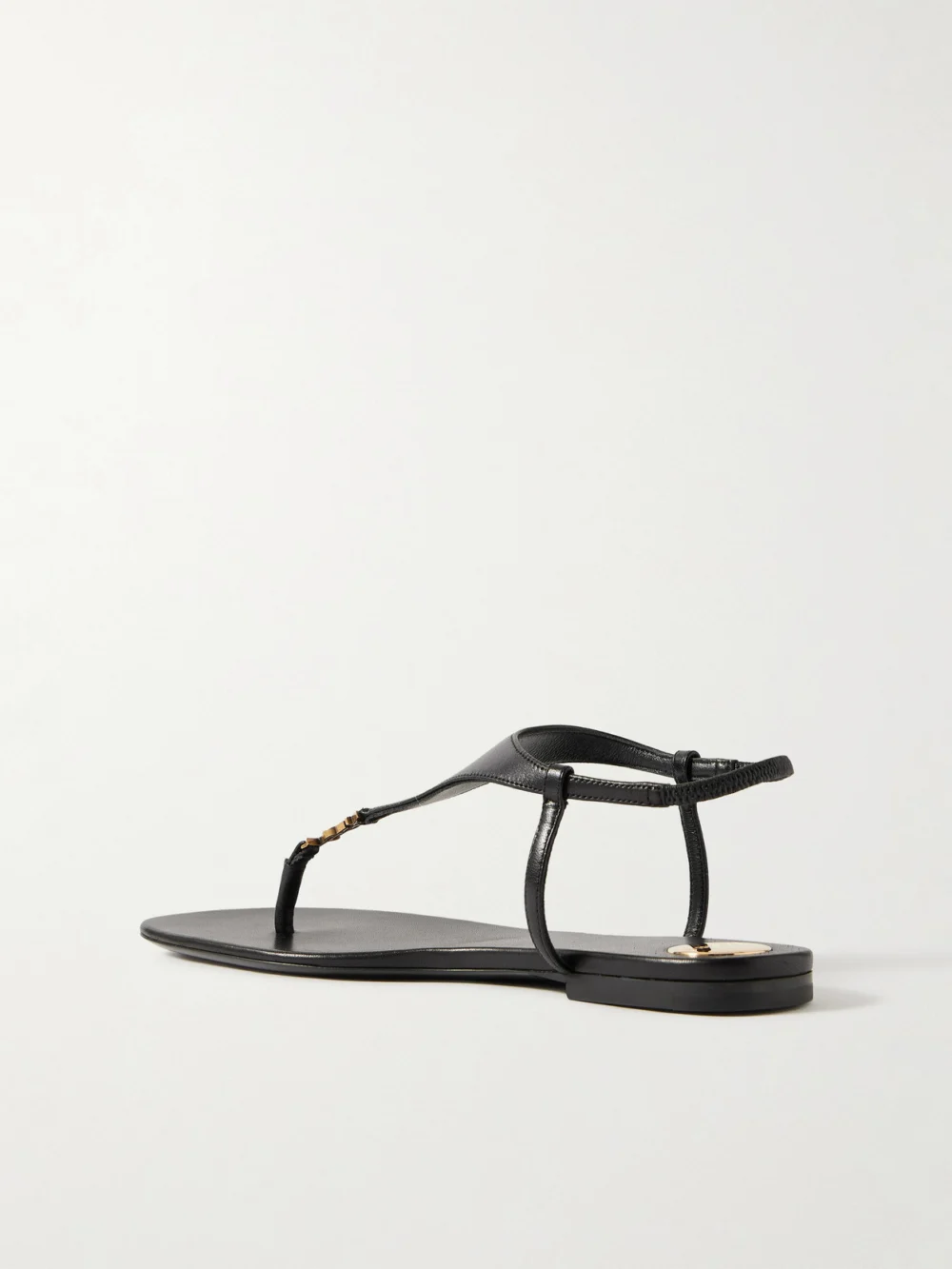 Back view of the Saint Laurent Cassandra Embellished Leather Sandals