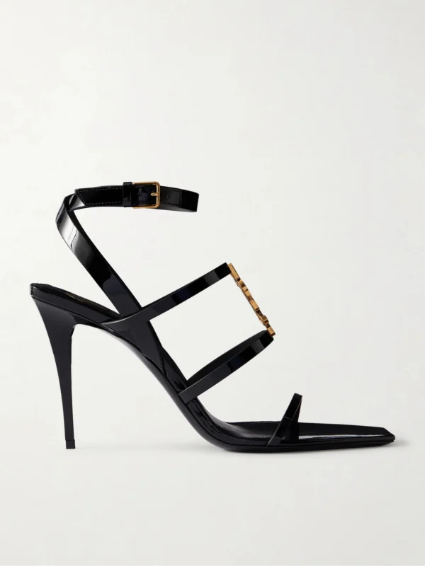 Saint Laurent Cassandra Embellished Patent-leather Pumps