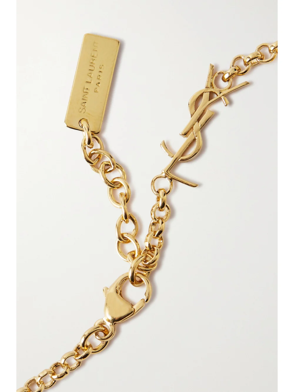 Back view of the Saint Laurent Cassandre Gold-tone Bracelet