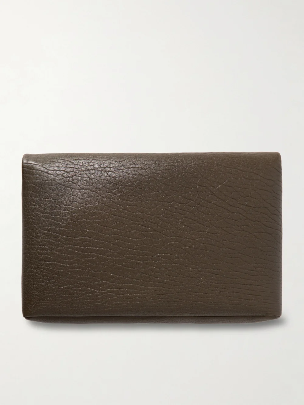 Back view of the Saint Laurent Cassandre Large Textured-leather Clutch