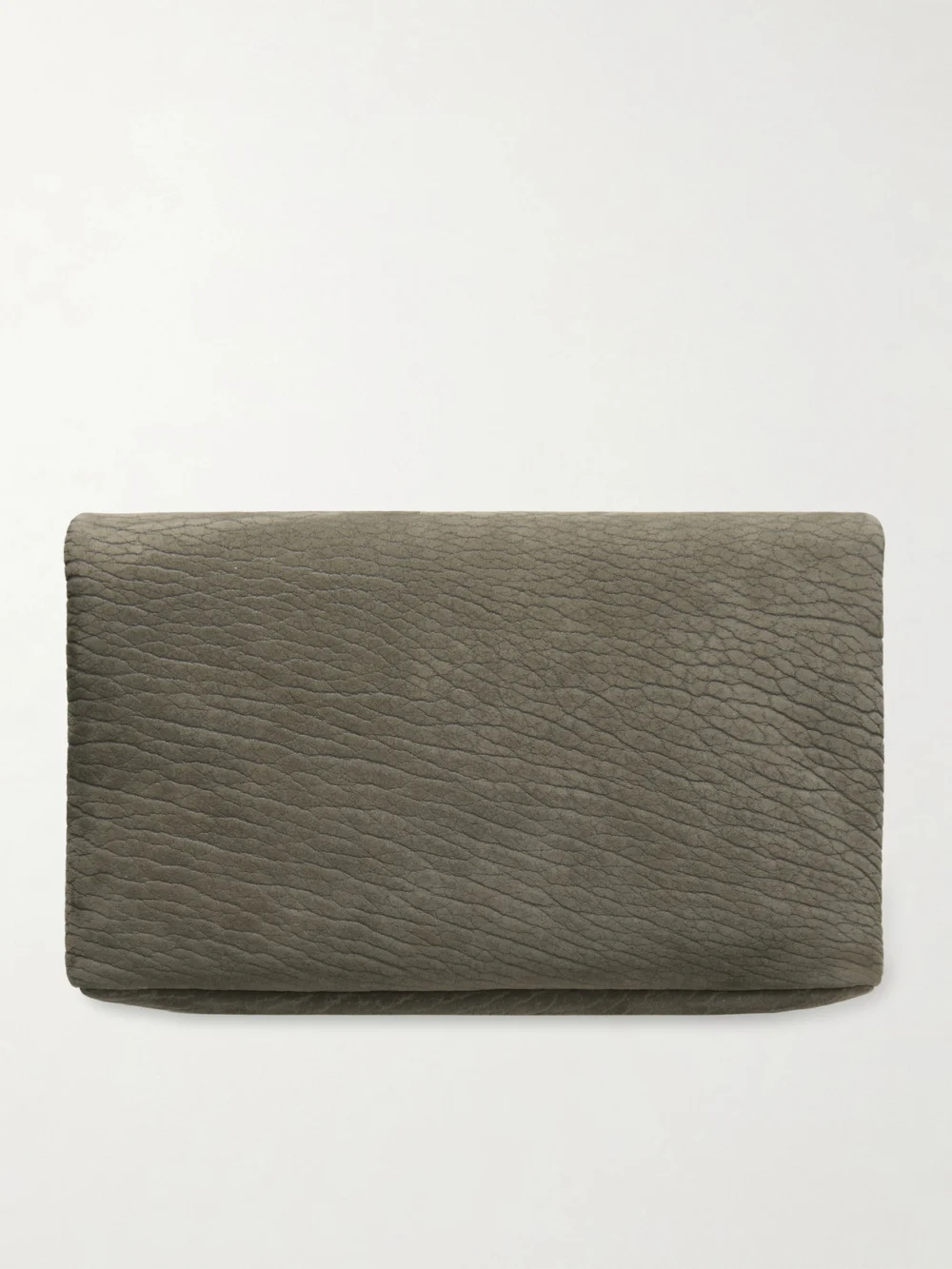 Back view of the Saint Laurent Cassandre Large Textured-nubuck Clutch