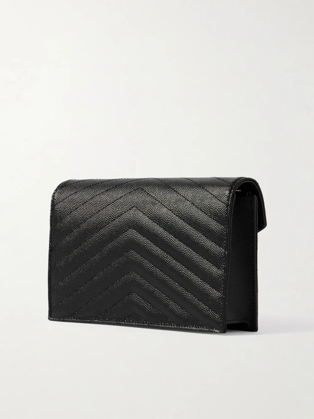 Back view of the Saint Laurent Cassandre Matelassé Textured-leather Shoulder Bag