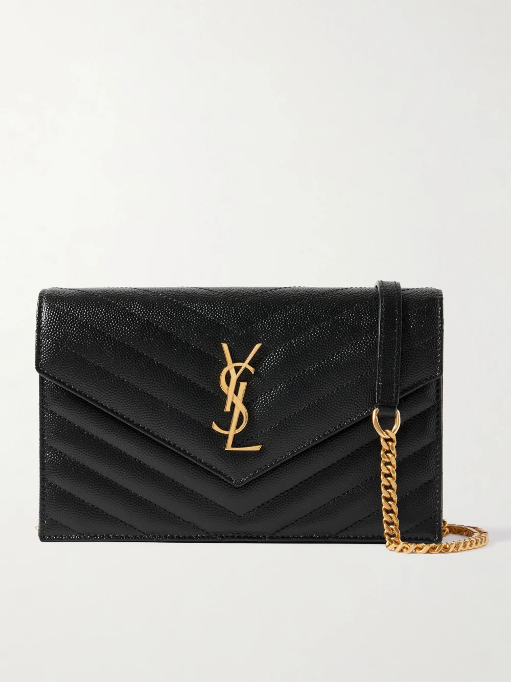 Saint Laurent Cassandre Matelassé Textured-leather Shoulder Bag in black