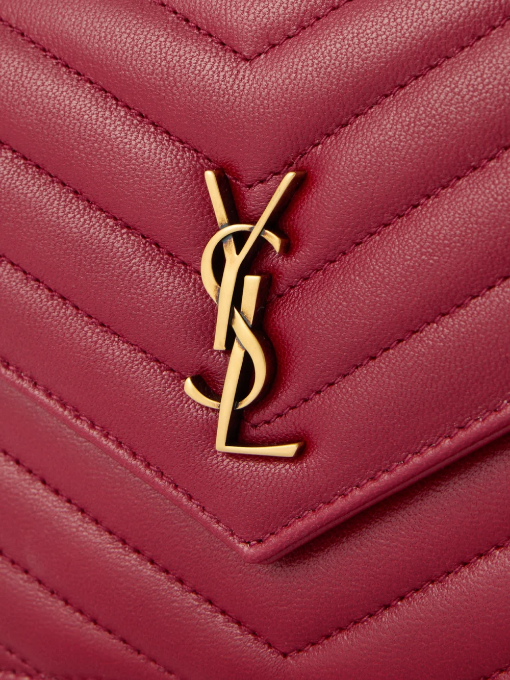 Close-up detail of the Saint Laurent Cassandre Mini Matelassé Leather Shoulder Bag