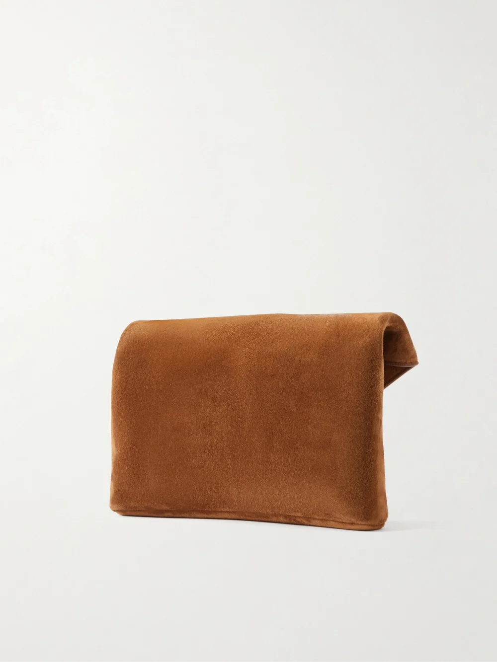 Back view of the Saint Laurent Cassandre Suede Shoulder Bag