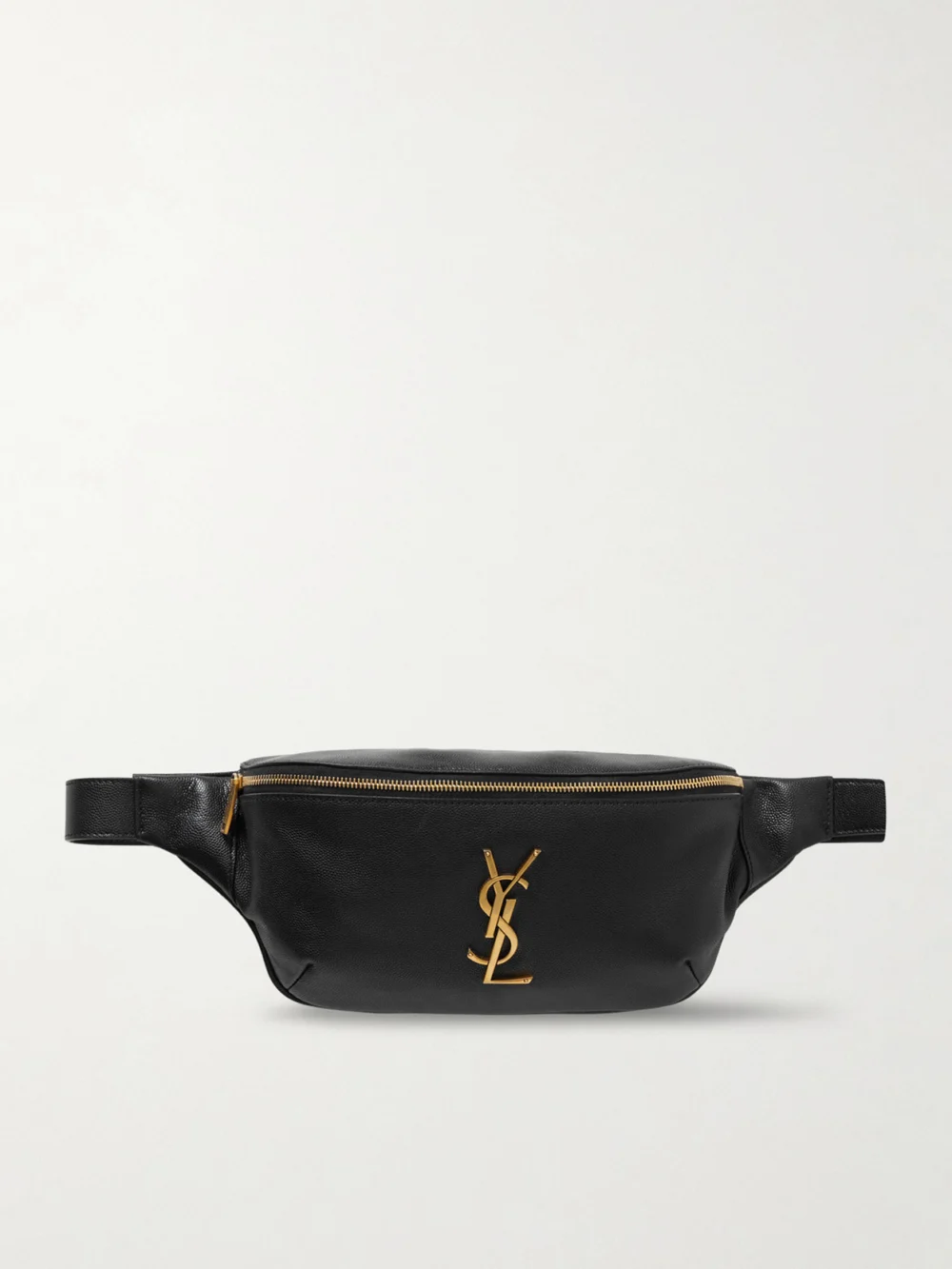 Saint Laurent Cassandre Textured-leather Belt Bag in black