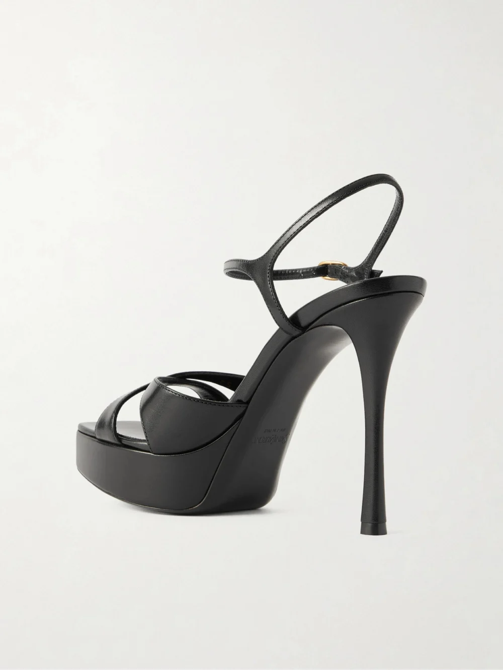 Back view of the Saint Laurent Debbie Leather Platform Sandals
