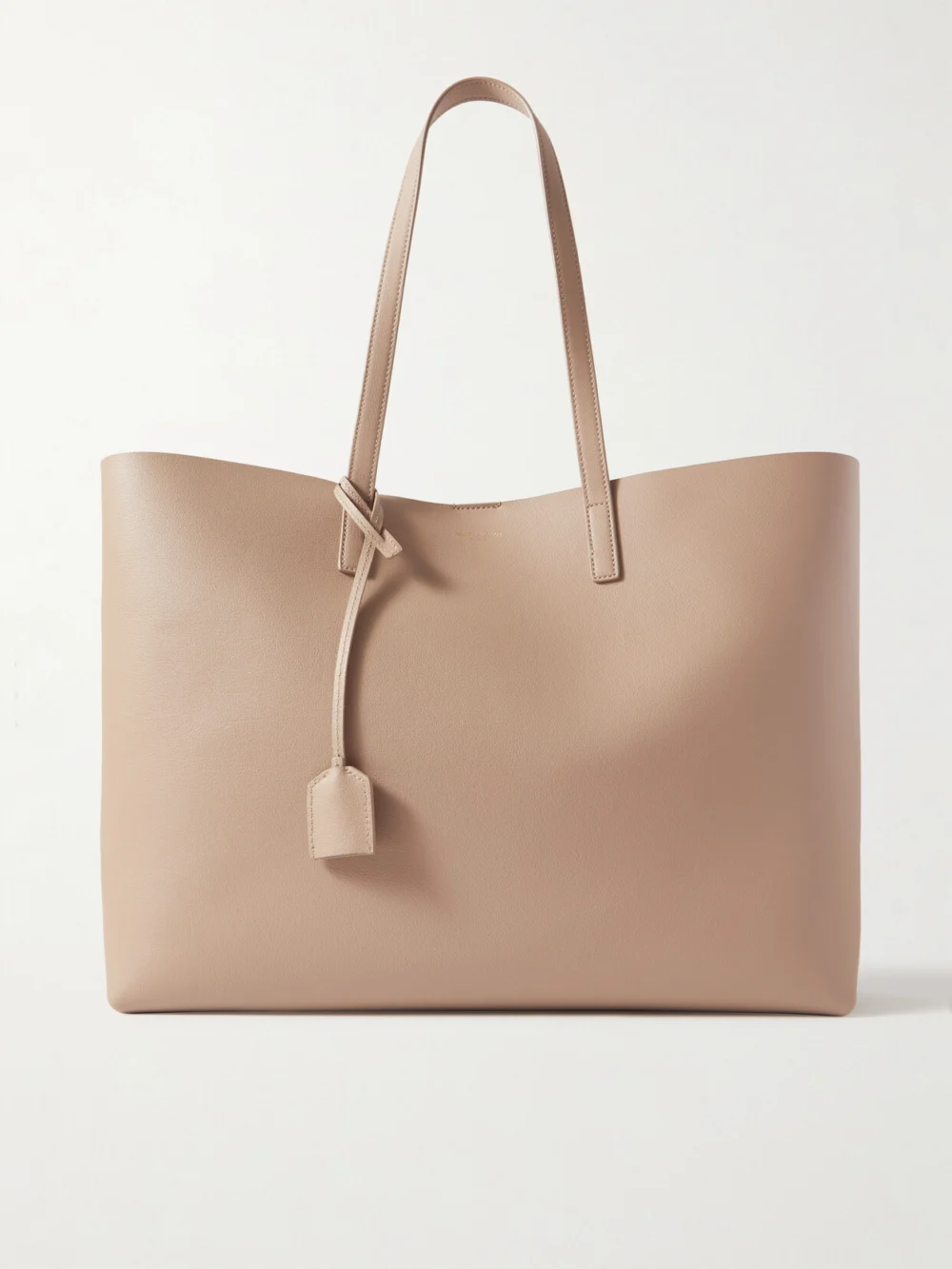 Saint Laurent East/west Leather Tote in beige