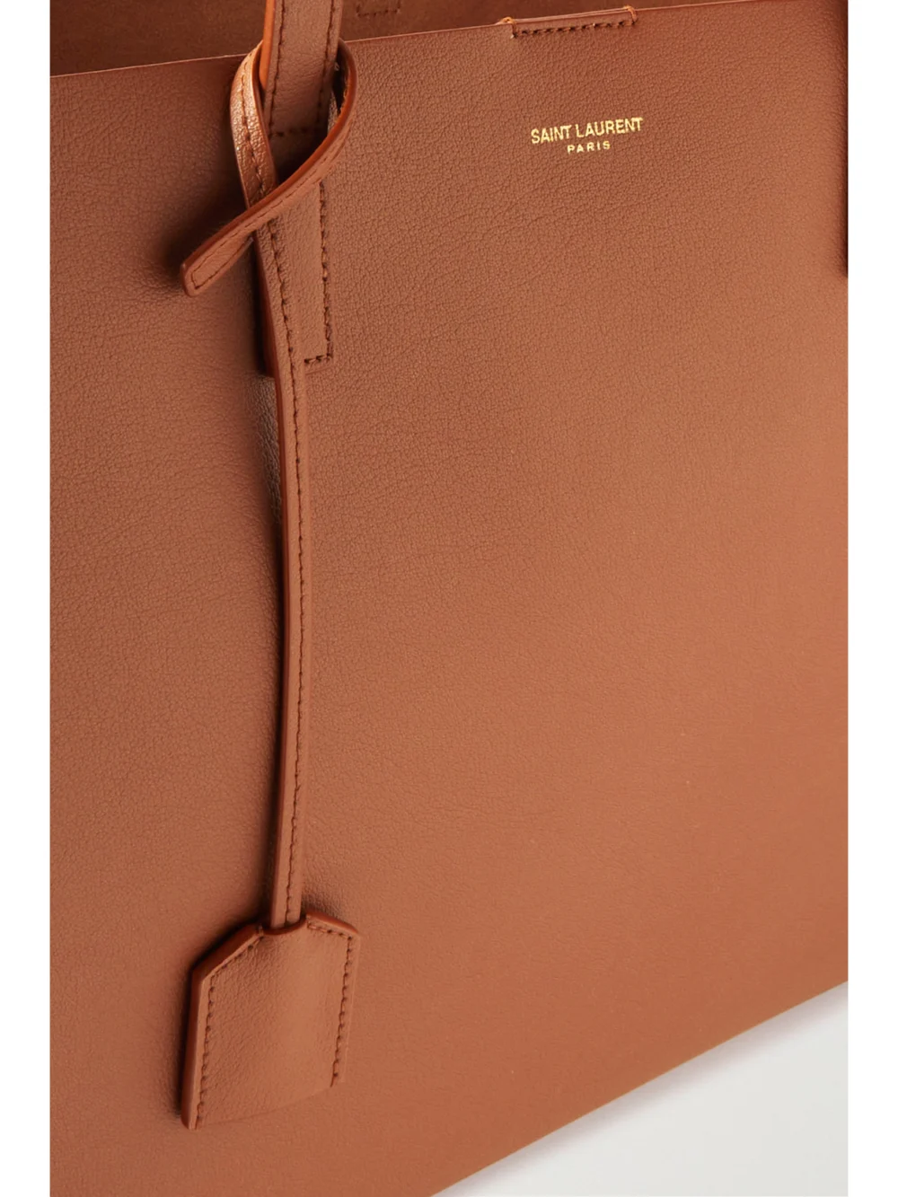 Close-up detail of the Saint Laurent East/west Leather Tote