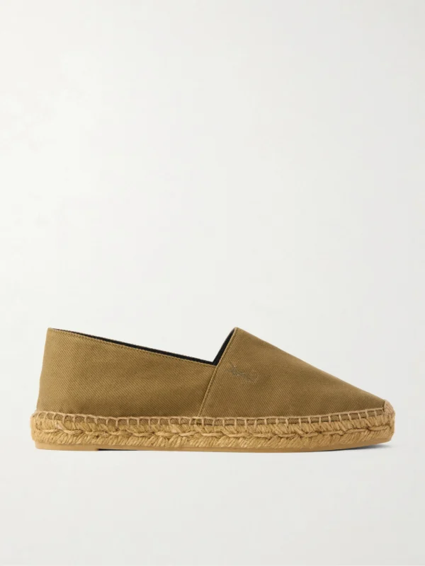 Saint Laurent Embroidered Canvas Espadrilles