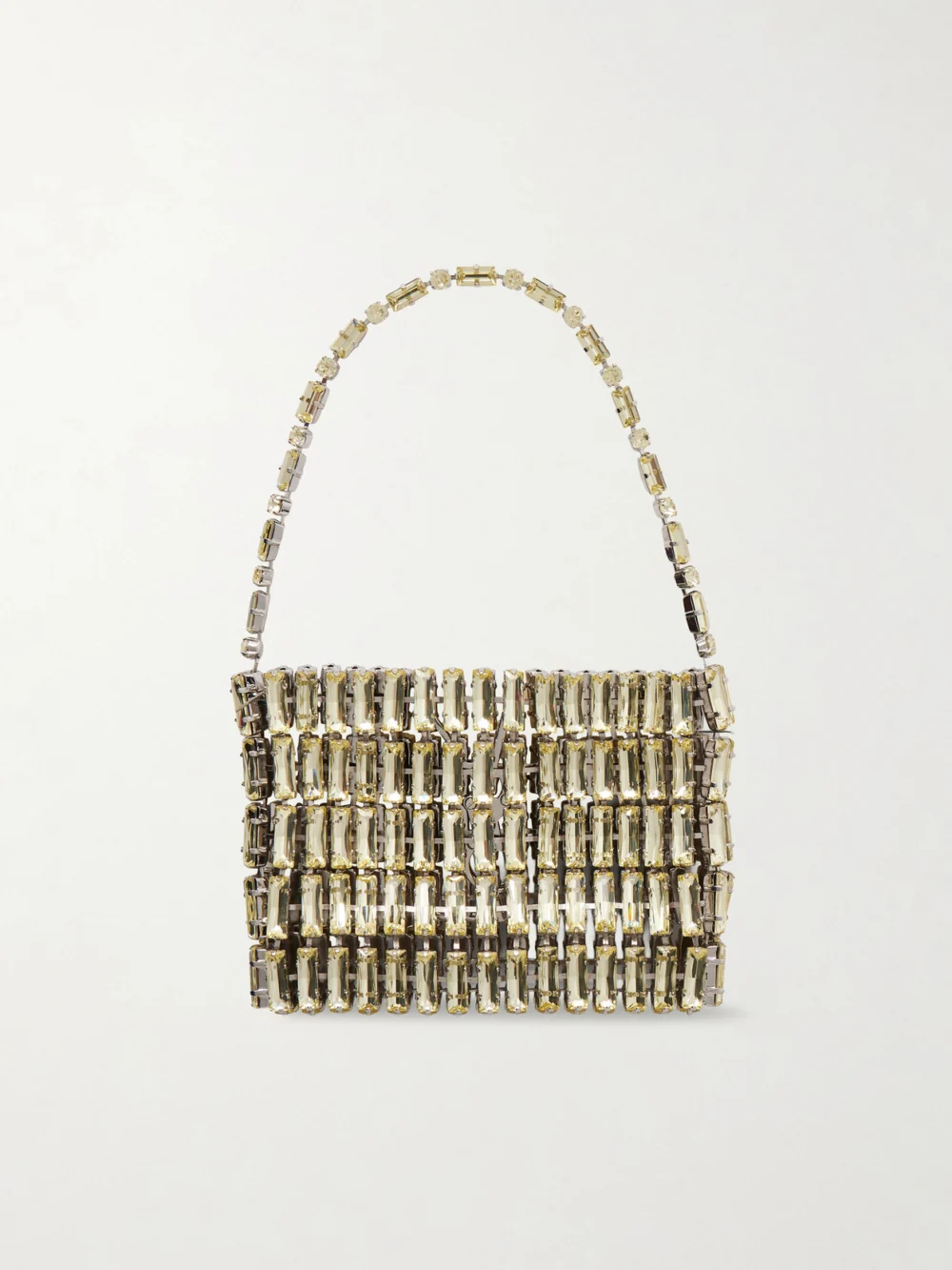 Back view of the Saint Laurent Evening Micro Crystal-embellished Chainmail Shoulder Bag