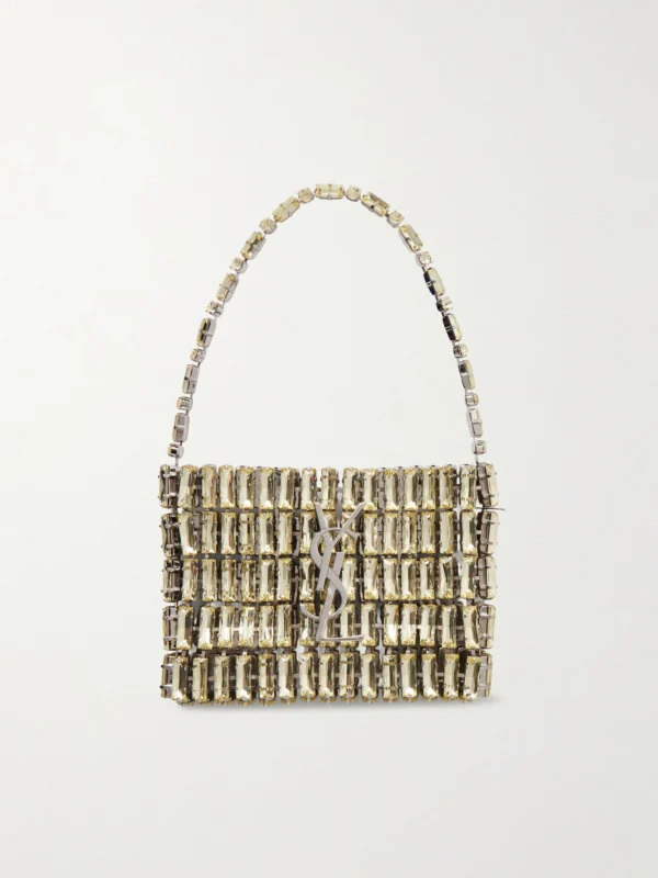 Saint Laurent Evening Micro Crystal-embellished Chainmail Shoulder Bag