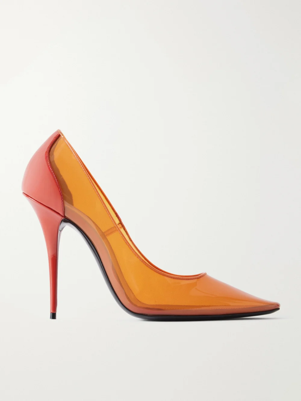 Saint Laurent Folie 110 Leather-trimmed Tpu Pumps in brown