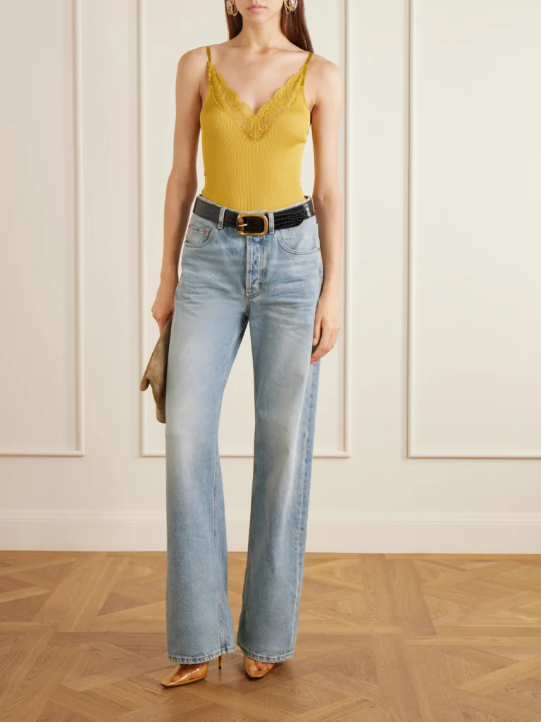 Saint Laurent Folie 110 Leather-trimmed Tpu Pumps