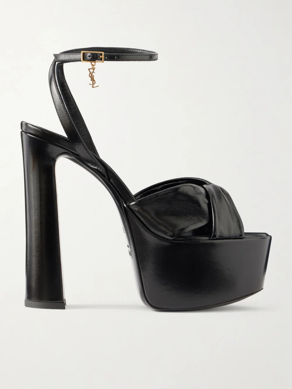 Saint Laurent Franciane Leather Sandals in black