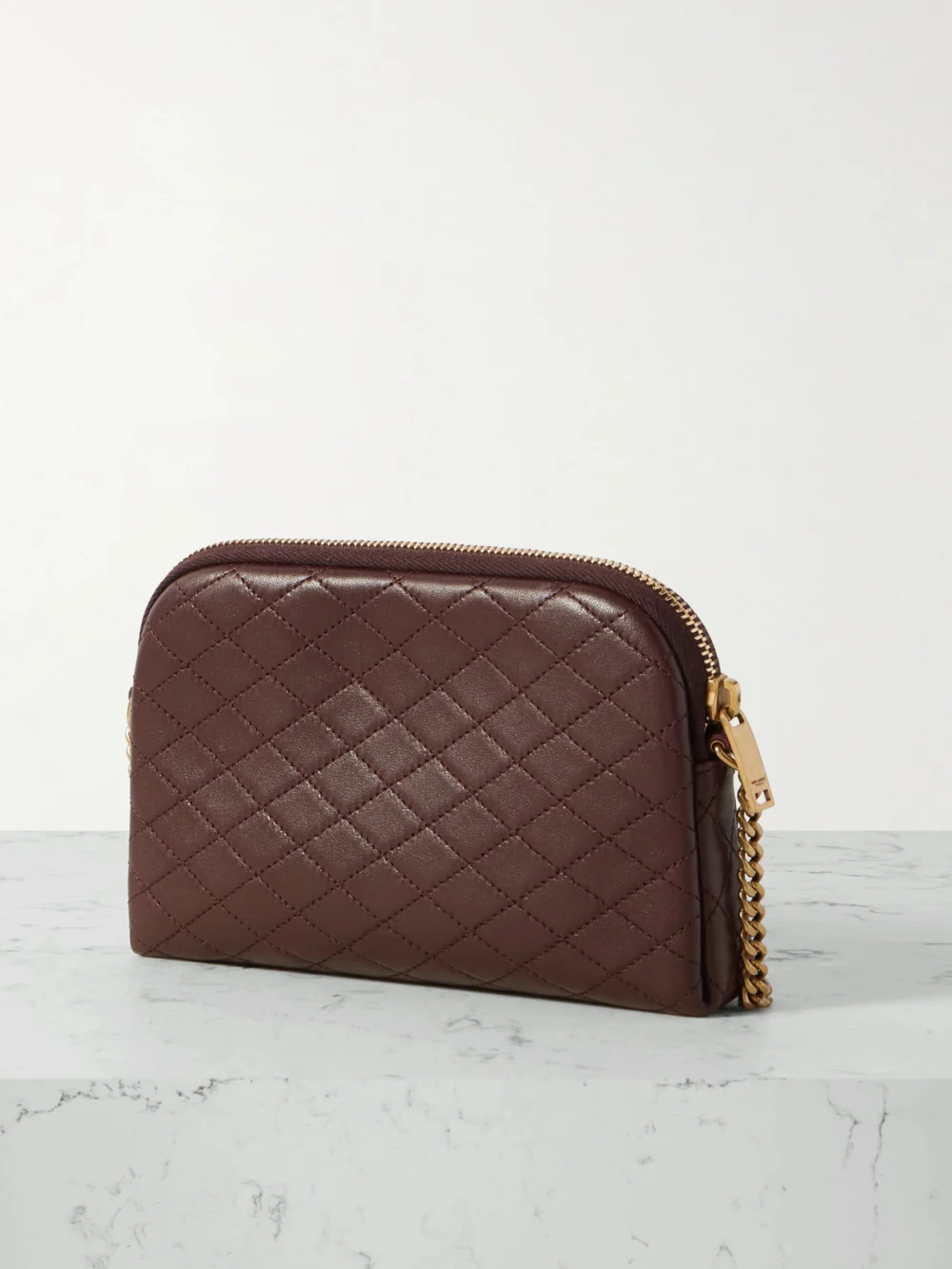 Back view of the Saint Laurent Gaby Medium Quilted Leather Shoulder Bag