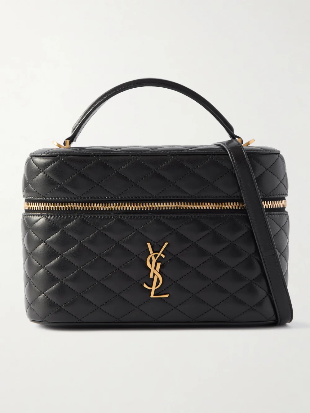 Saint Laurent Gaby Vanity Large Quilted Leather Shoulder Bag in black