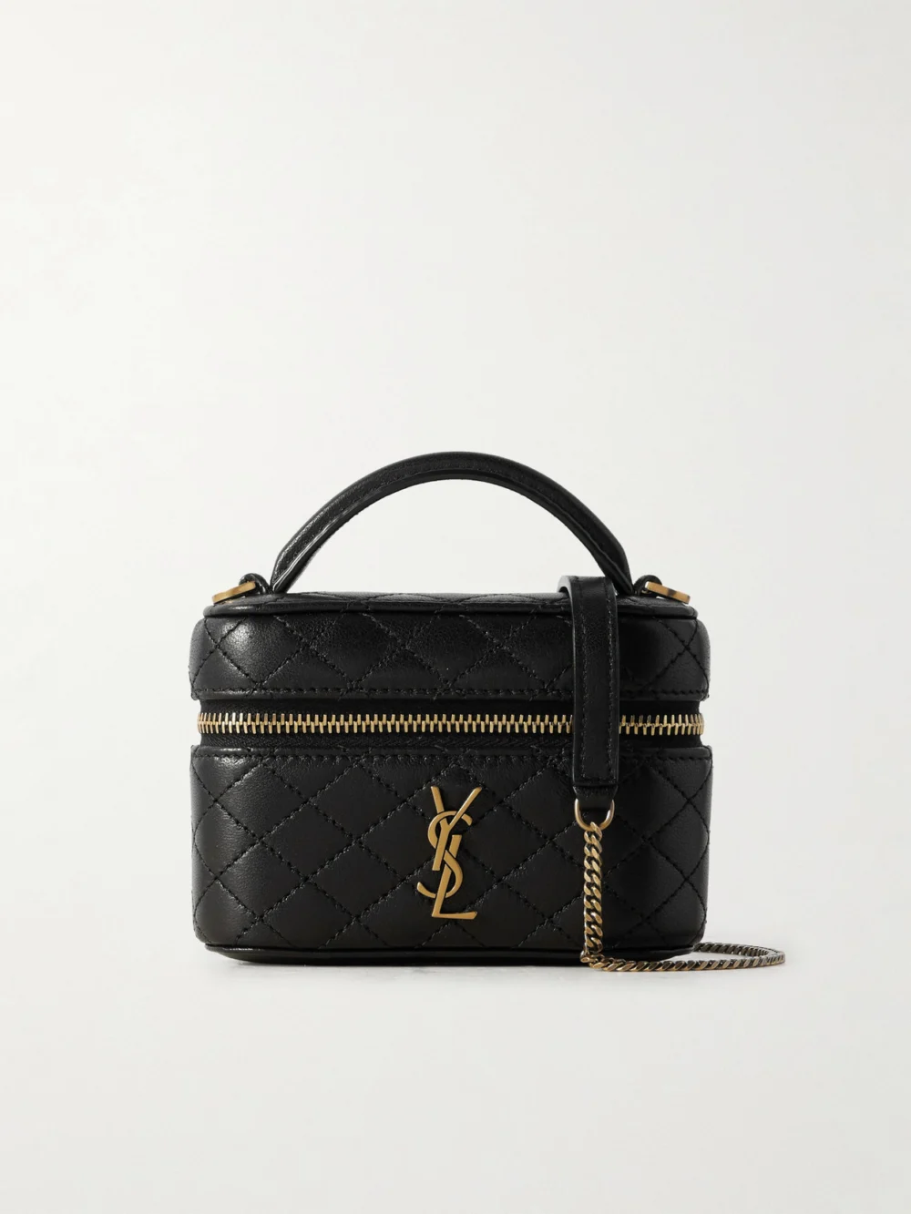 Saint Laurent Gaby Vanity Micro Quilted Leather Shoulder Bag in black