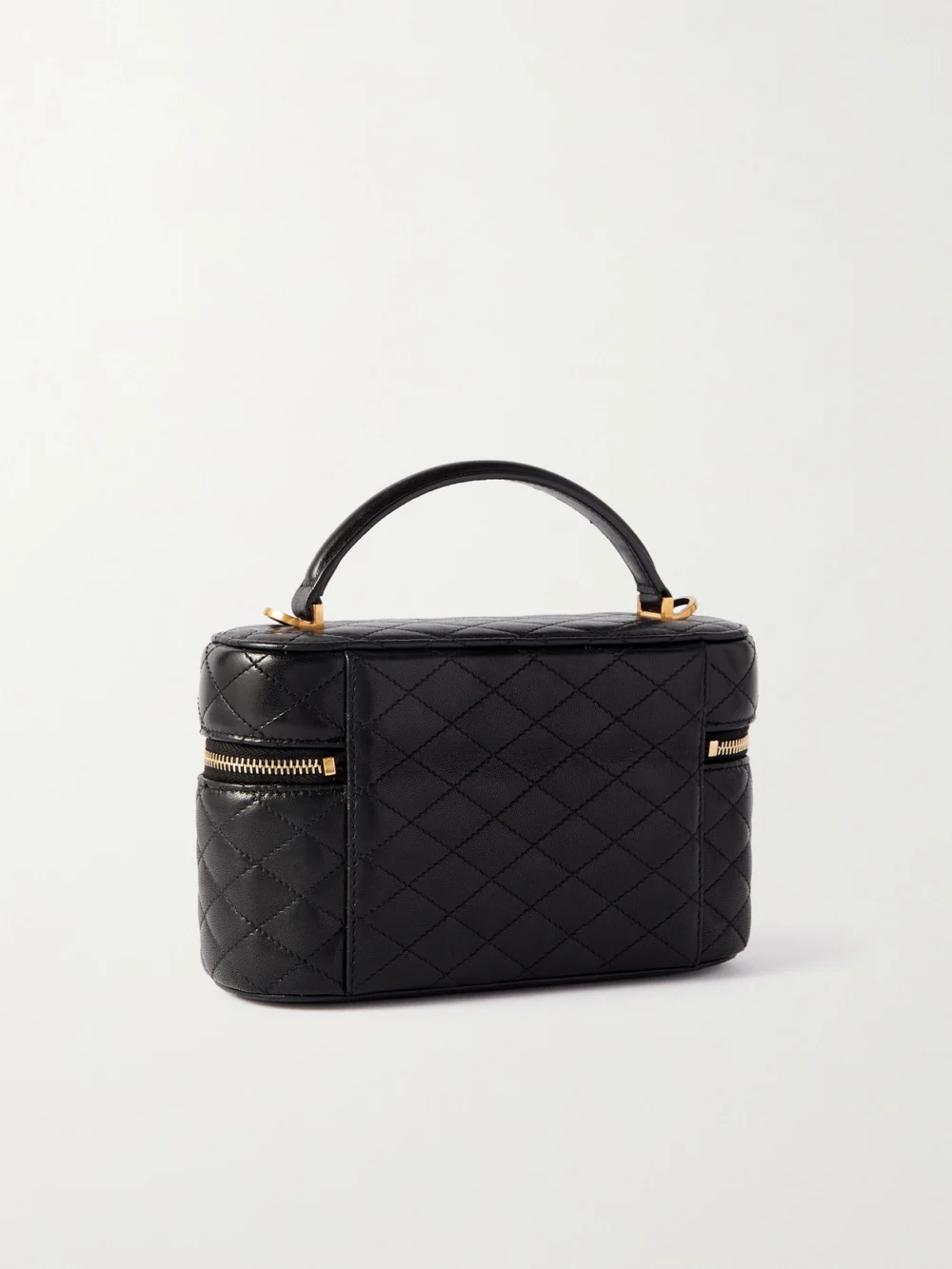 Back view of the Saint Laurent Gaby Vanity Mini Quilted Leather Top-handle Bag