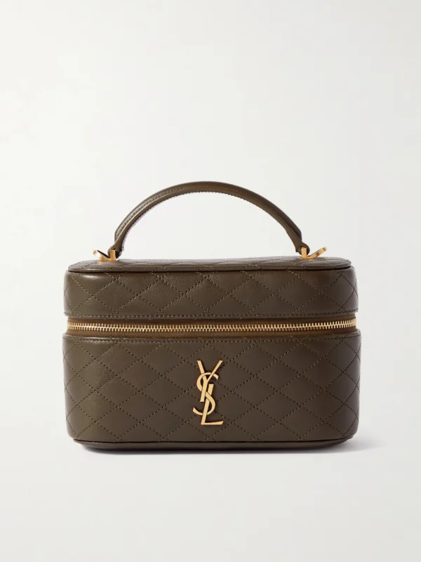 Saint Laurent Gaby Vanity Mini Quilted Leather Top-handle Bag