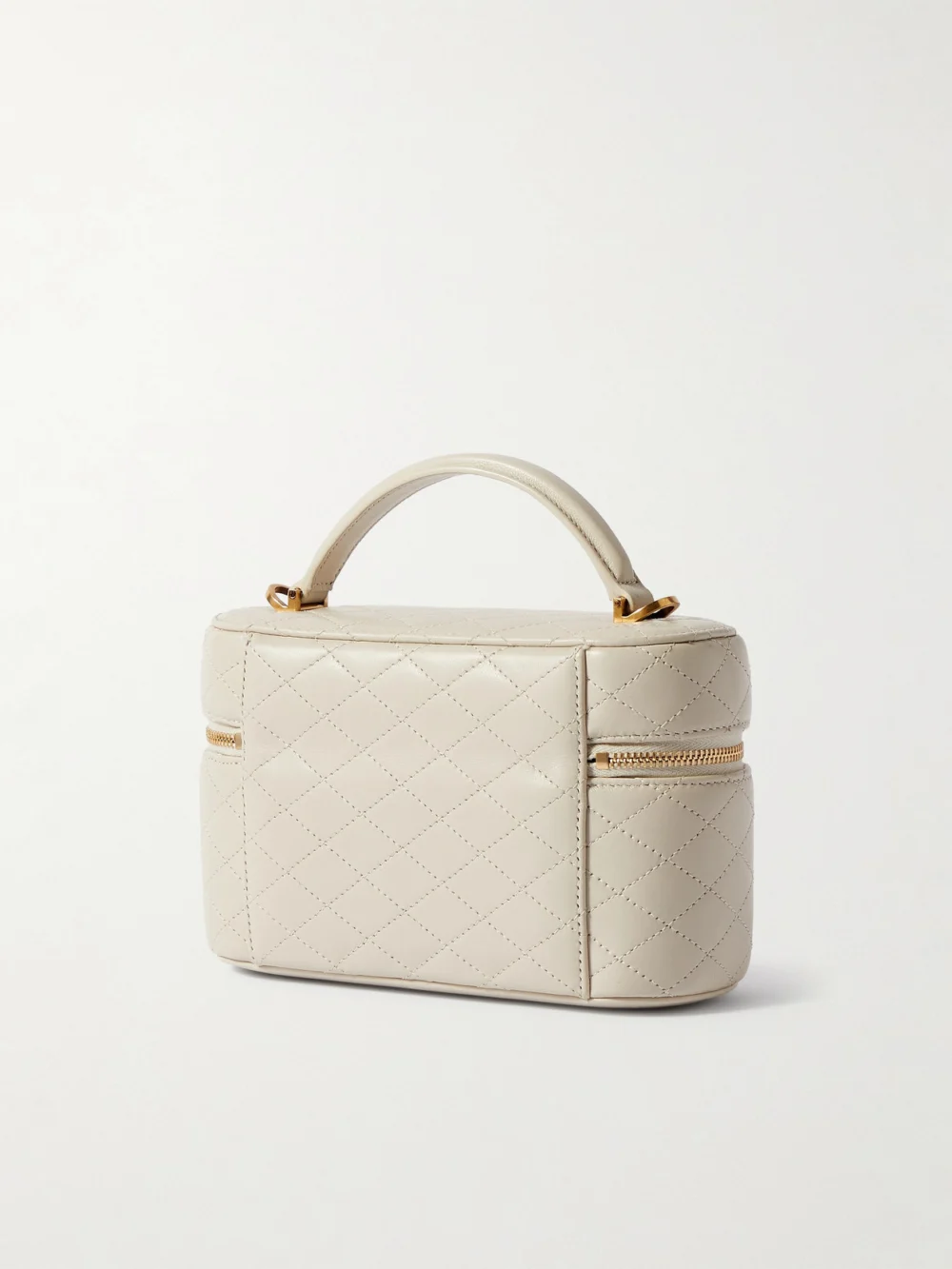 Back view of the Saint Laurent Gaby Vanity Mini Quilted Leather Top-handle Bag