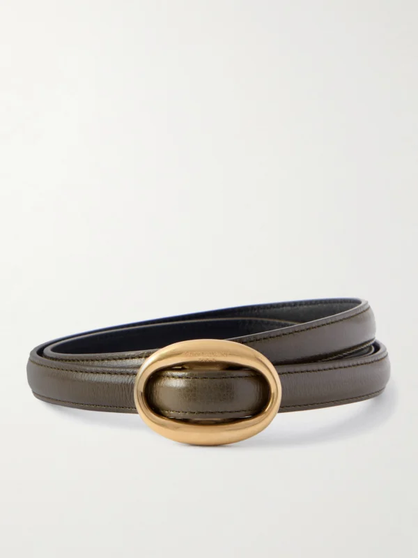Saint Laurent Glossed-leather Belt