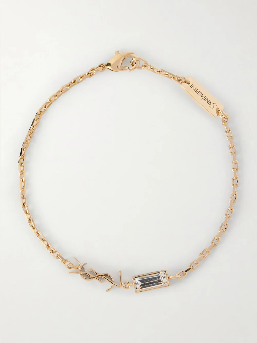 Saint Laurent Gold-tone and Crystal Bracelet in m