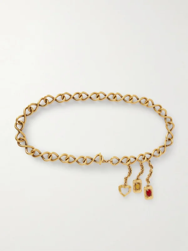Saint Laurent Gold-tone and Resin Chain Belt