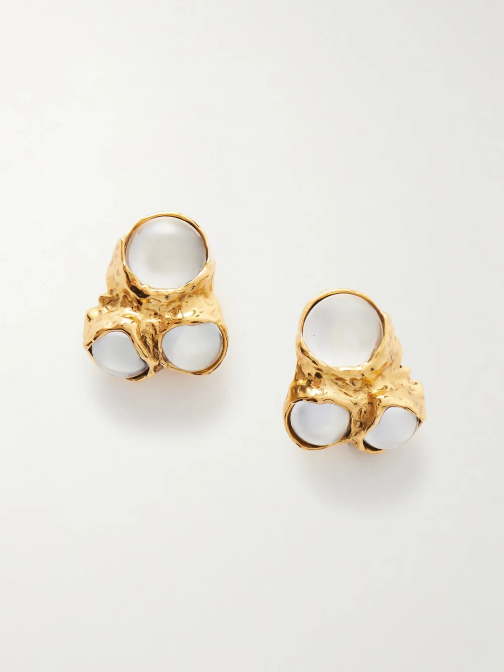 Saint Laurent Gold-tone and Resin Clip Earrings