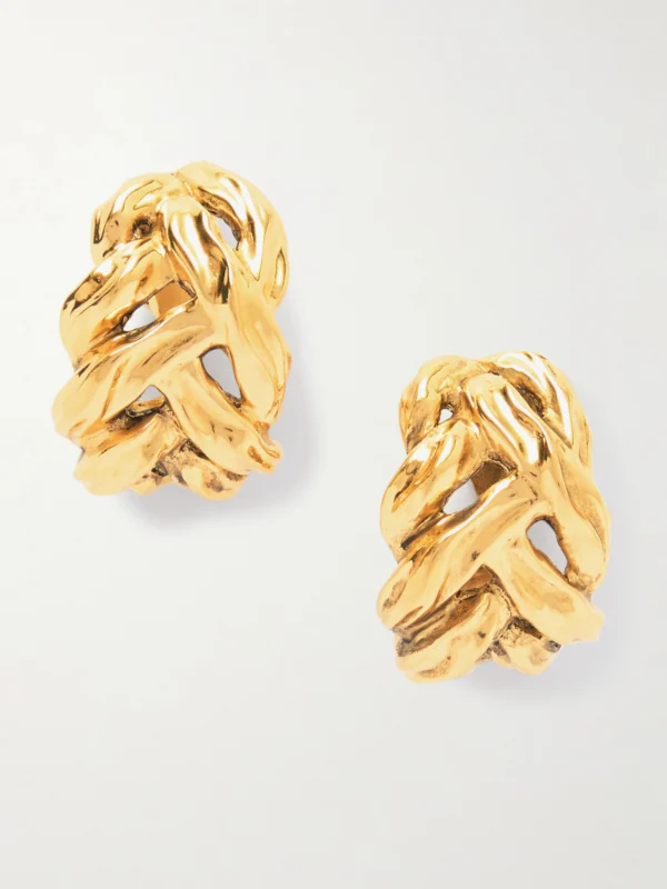Saint Laurent Gold-tone Clip Earrings
