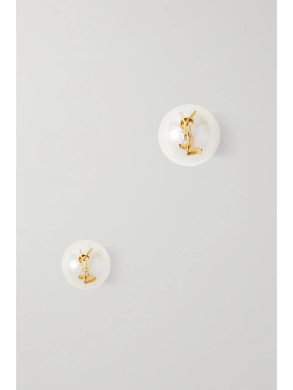 Saint Laurent Gold-tone Faux Pearl Earrings