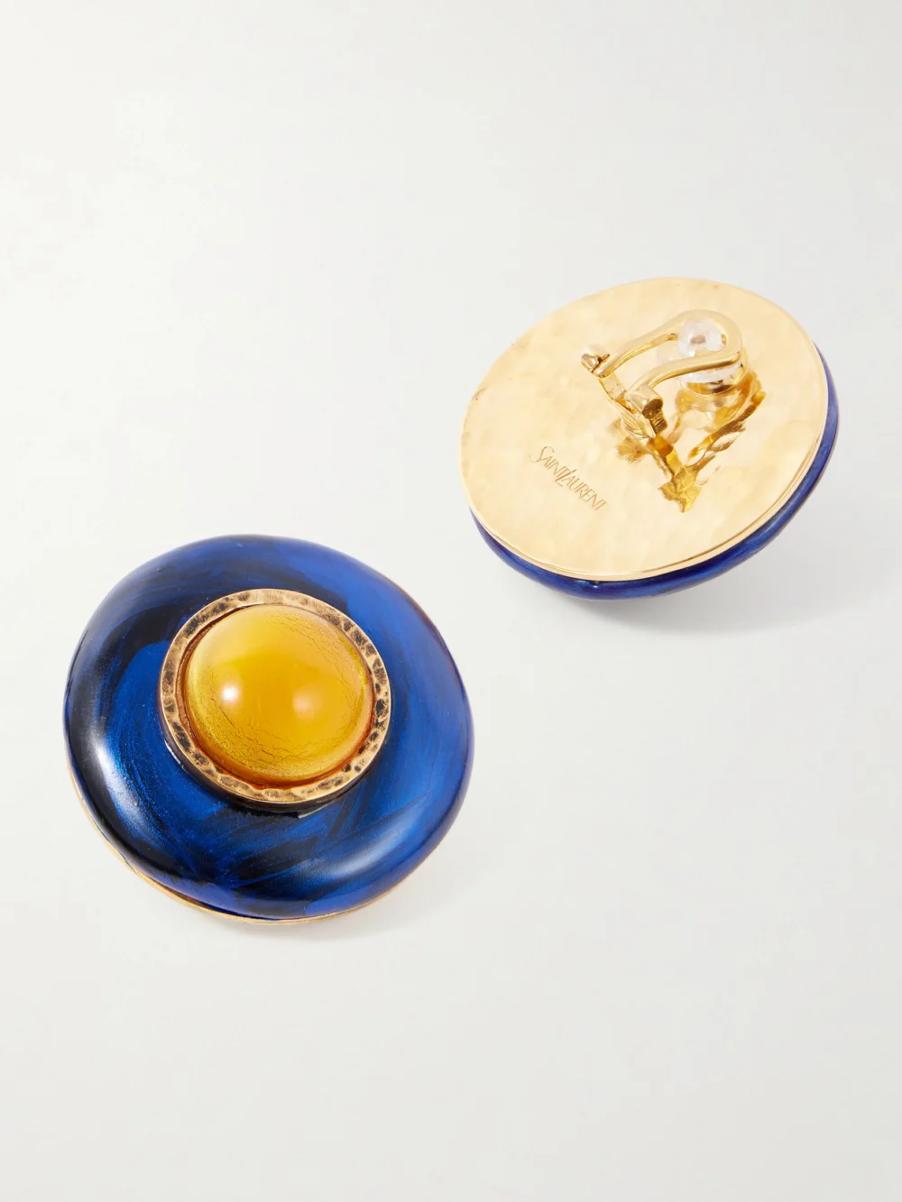 Back view of the Saint Laurent Gold-tone Resin Earrings
