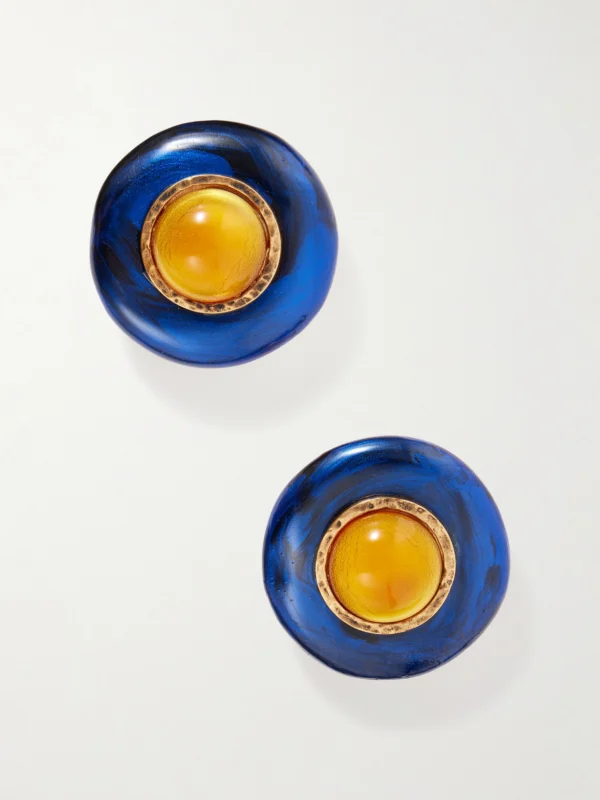 Saint Laurent Gold-tone Resin Earrings