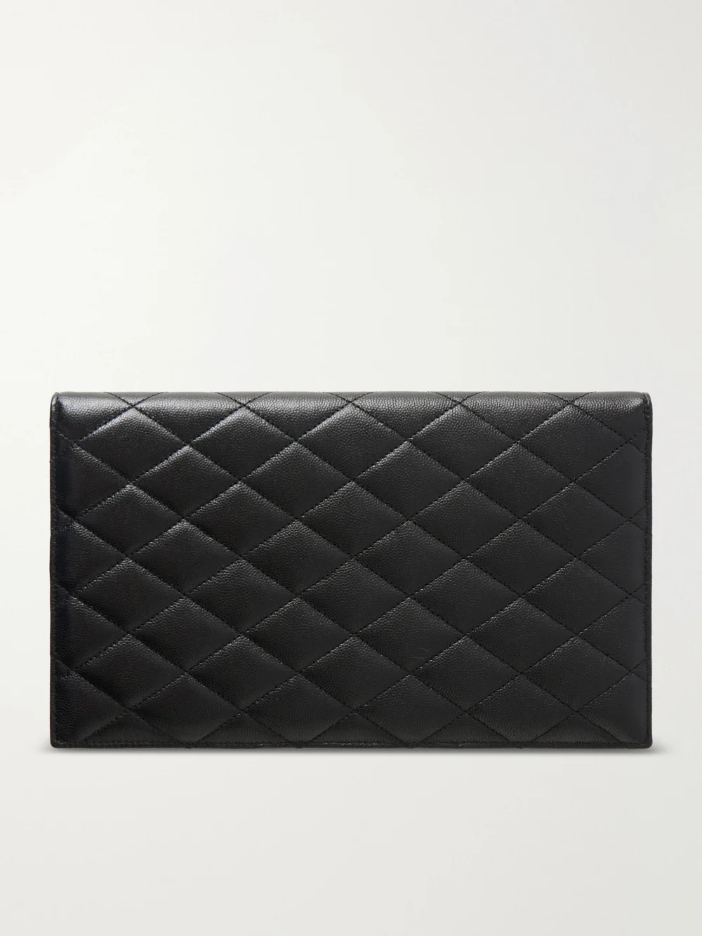 Back view of the Saint Laurent Grain De Sable Leather Clutch