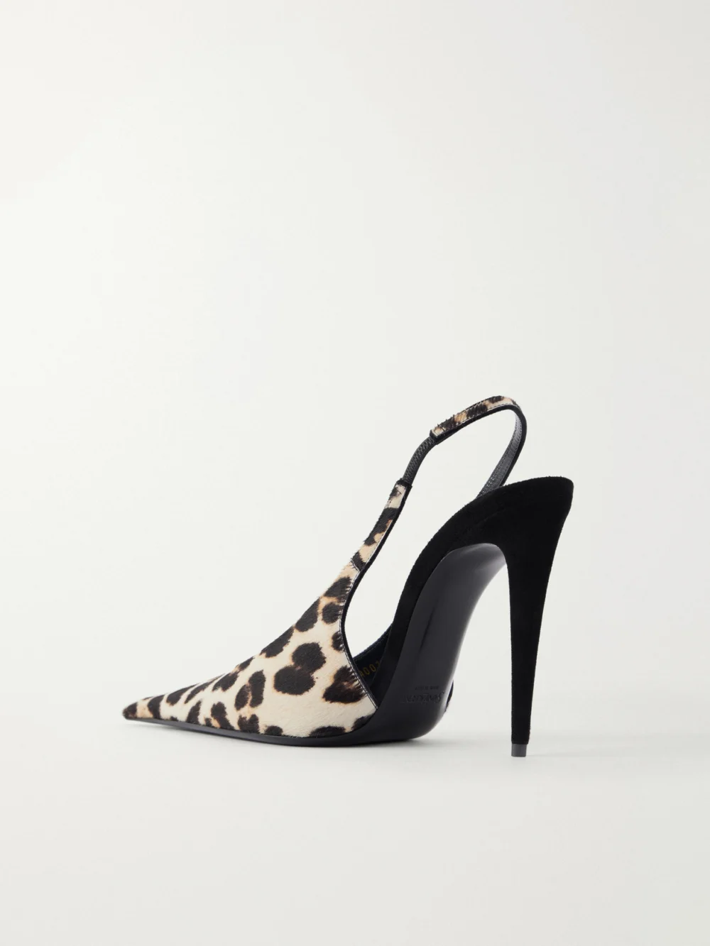Back view of the Saint Laurent Guermantes 110 Pony Hair Slingback Pumps