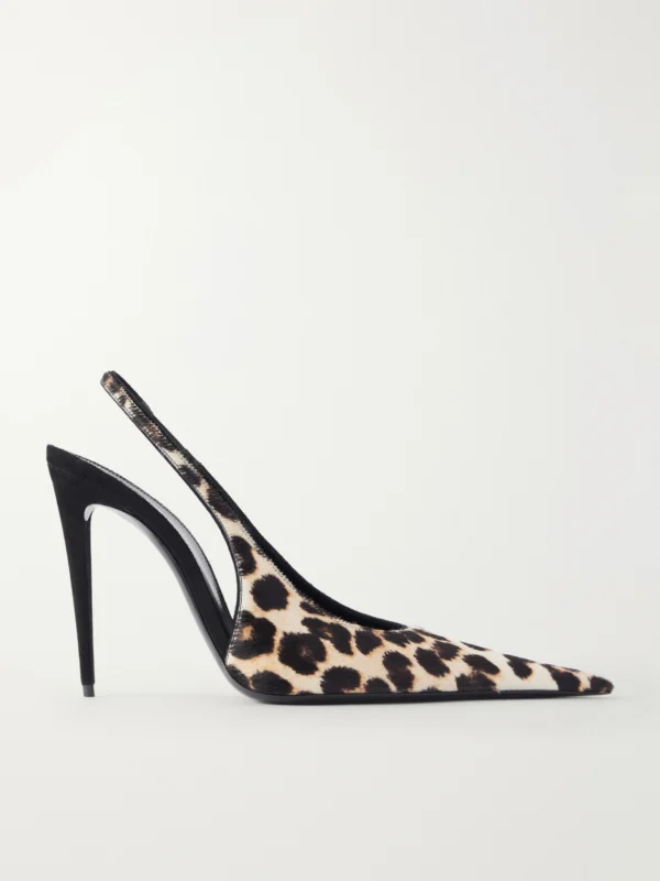 Saint Laurent Guermantes 110 Pony Hair Slingback Pumps