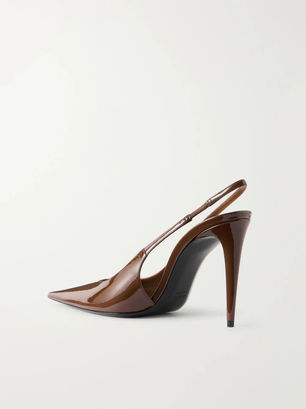 Back view of the Saint Laurent Guermantes Leather Slingback Pumps