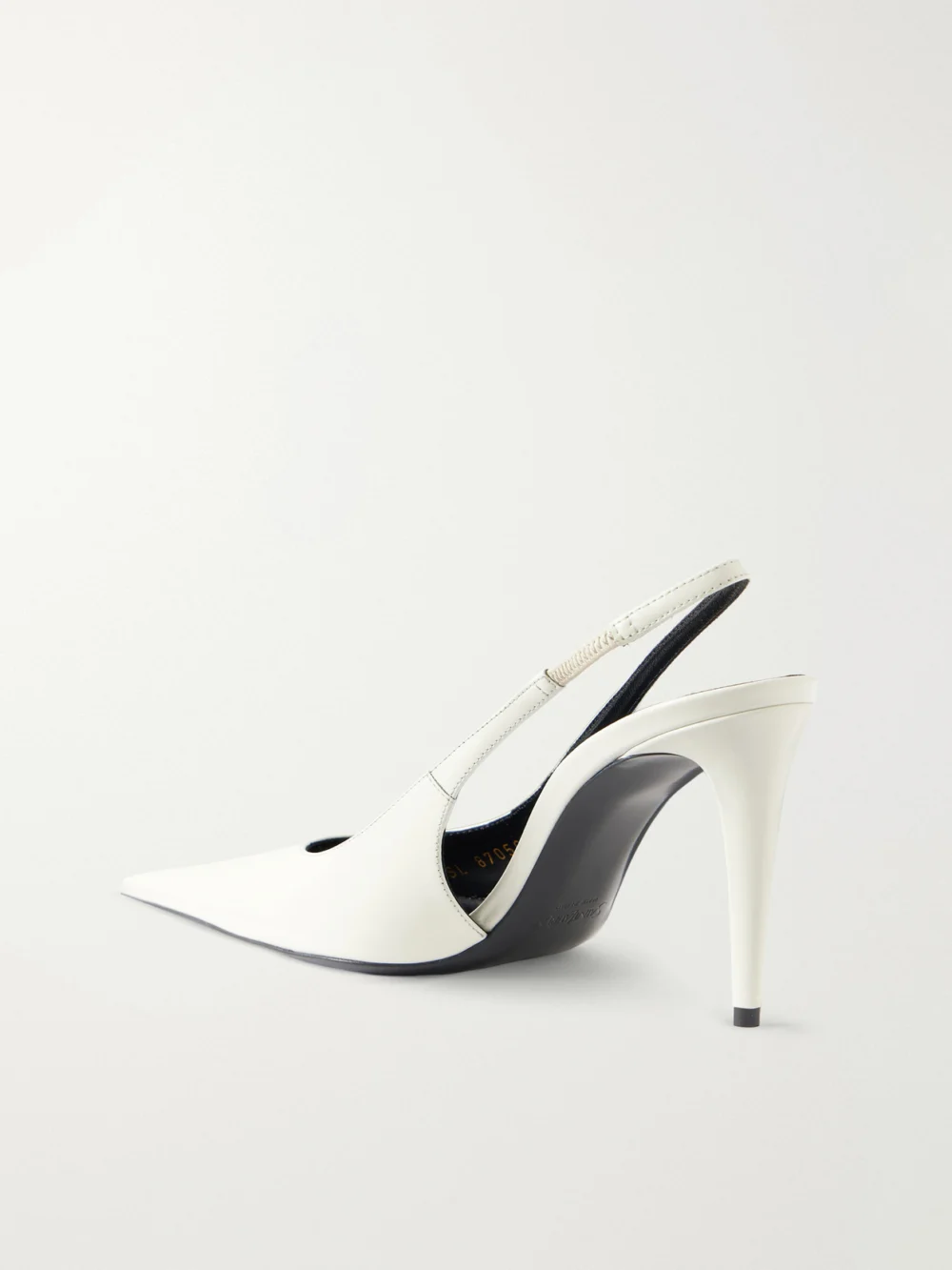 Back view of the Saint Laurent Guermantes Leather Slingback Pumps