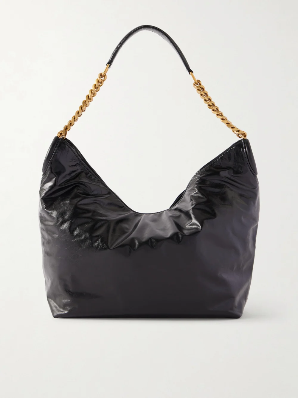 Saint Laurent Hortense Leather Shoulder Bag in black