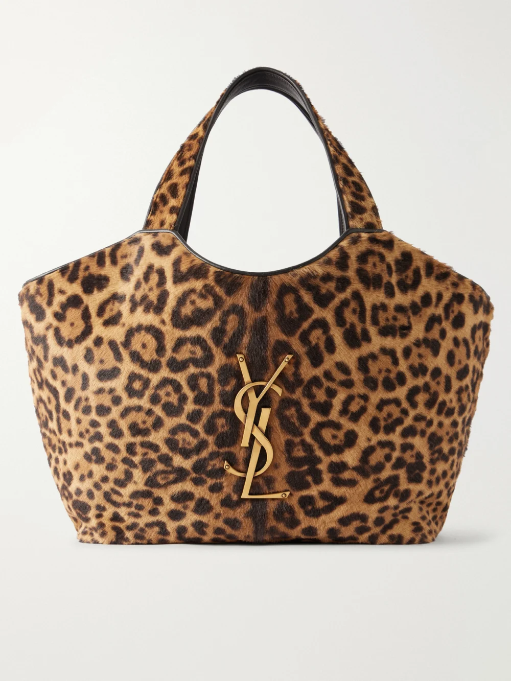 Saint Laurent Icare Cassandre Animal-print Calf Hair Tote in leopard print