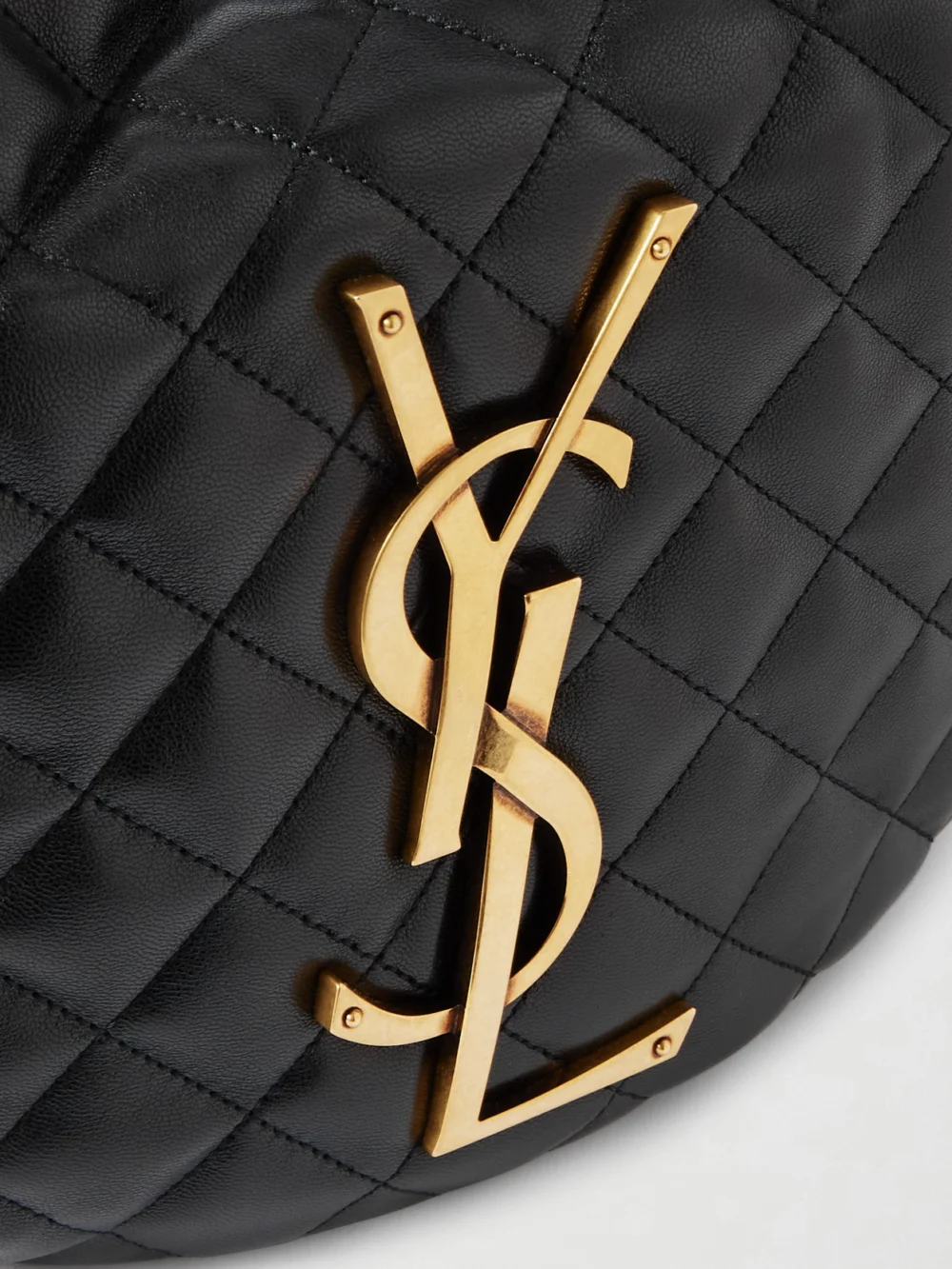 Close-up detail of the Saint Laurent Icare Matelassé Leather Tote