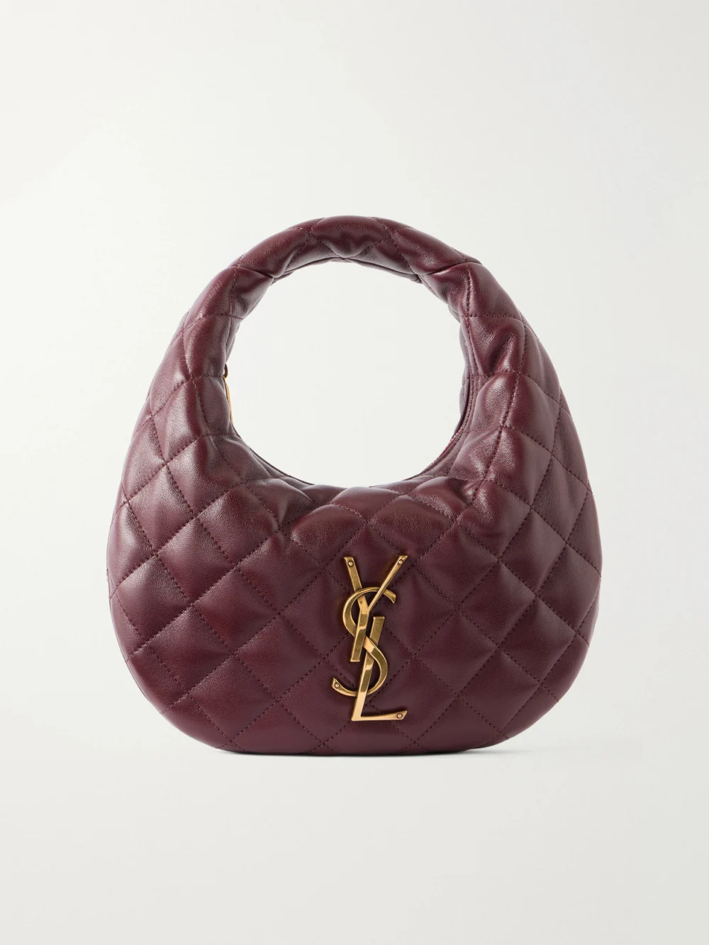 Saint Laurent Icare Matelassé Leather Tote in burgundy
