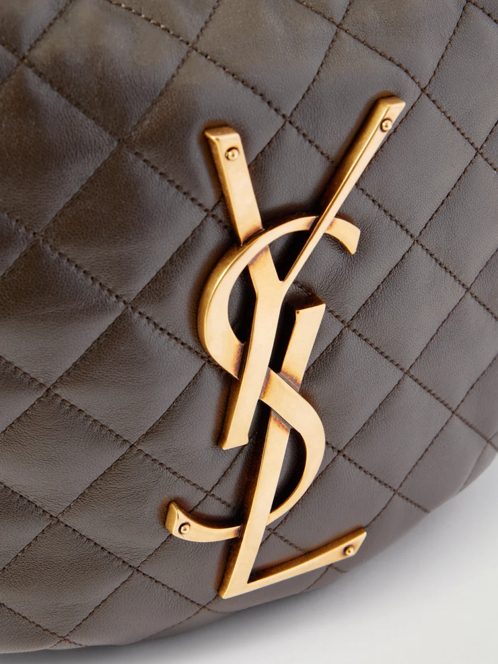 Close-up detail of the Saint Laurent Icare Matelassé Leather Tote