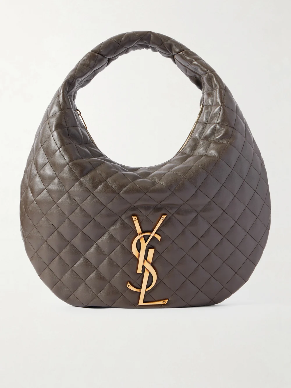 Saint Laurent Icare Matelassé Leather Tote in gray