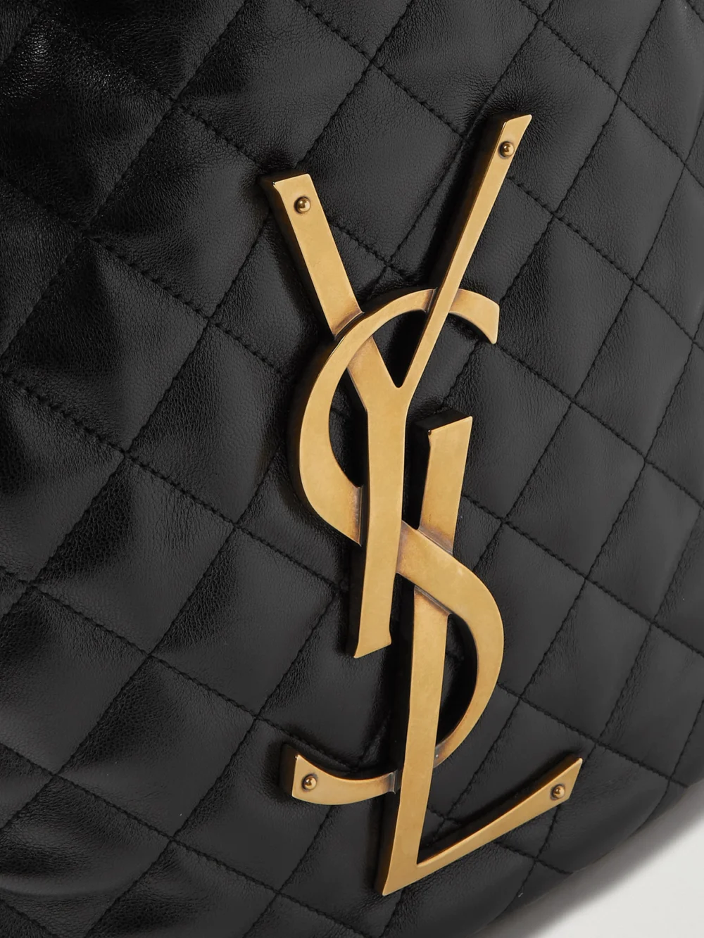 Close-up detail of the Saint Laurent Icare Maxi Matelassé Leather Tote