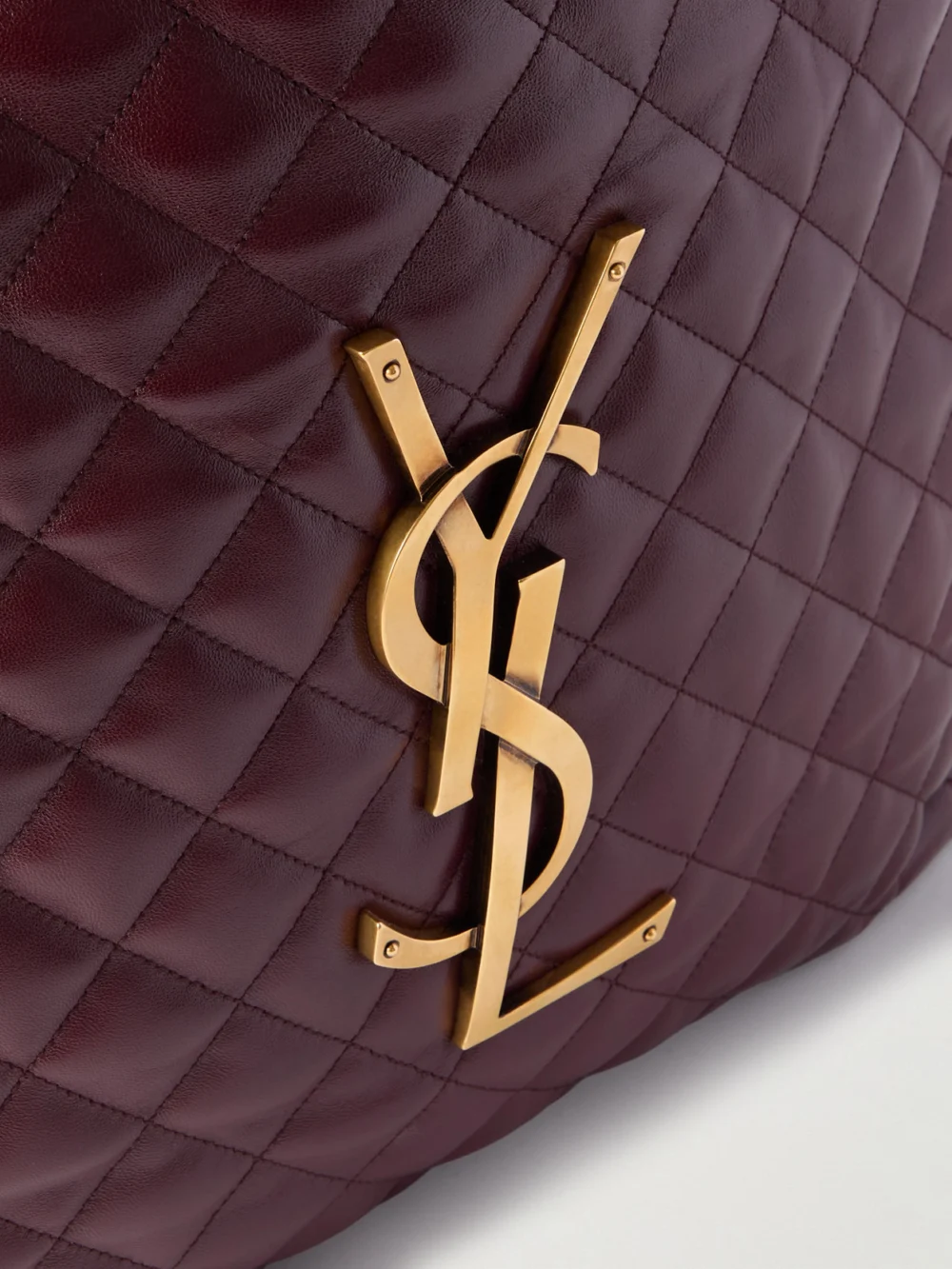Close-up detail of the Saint Laurent Icare Maxi Matelassé Leather Tote