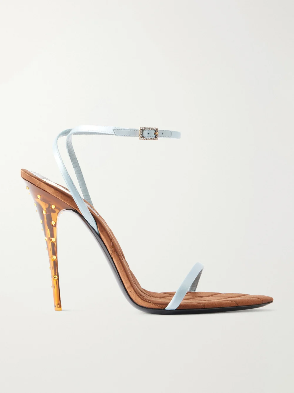 Saint Laurent Ivresse 110 Crystal-embellished Satin Sandals in multi