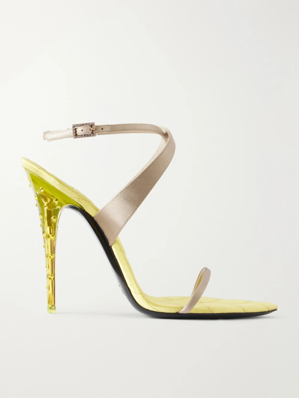 Saint Laurent Ivresse 110 Embellished Satin Sandals in multi